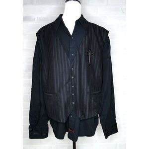 Fender  Men's‎ Embroidered Long Sleeve with built in vest Shirt Size XL